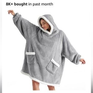Cozy Gray Bedsure Blanket Hoodie